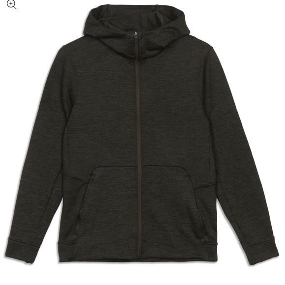 Lululemon Welterweight Zip Hoodie in Heathered Dark Olive Black M - Picture 2 of 3
